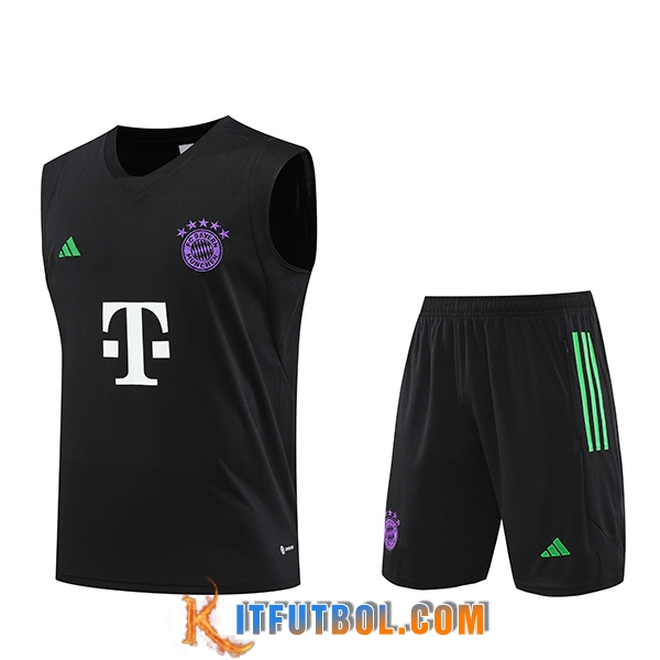 Camiseta Entrenamiento sin mangas + Cortos Bayern Munich Negro 2023/2024 -02
