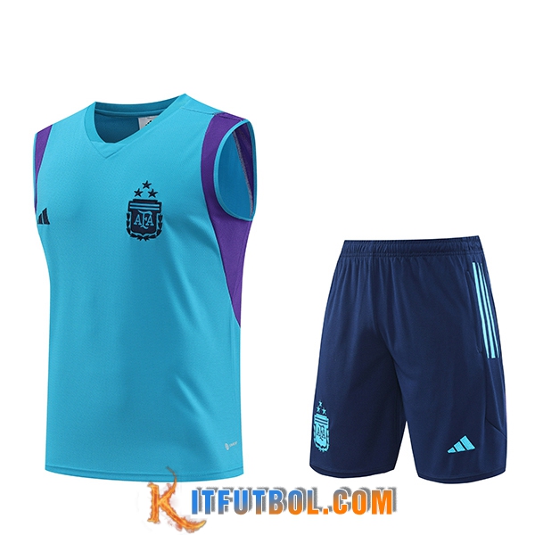 Camiseta Entrenamiento sin mangas + Cortos Argentin Azul Claro 2023/2024 -02