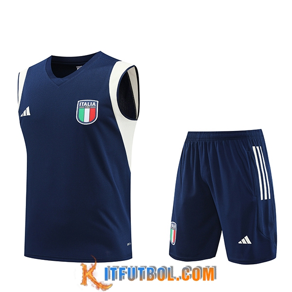 Camiseta Entrenamiento sin mangas + Cortos Italia Azul marino 2023/2024