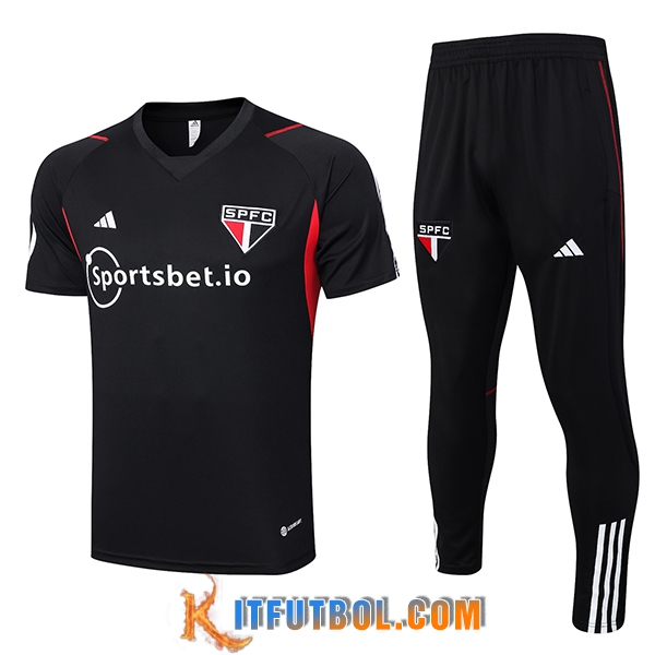Camiseta Entrenamiento + Pantalones Sao Paulo FC Negro 2023/2024