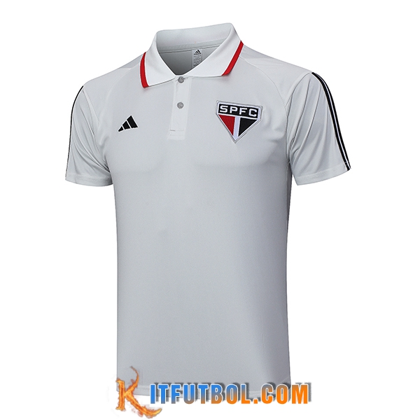 Camiseta Polo Sao Paulo FC Gris Claro 2023/2024