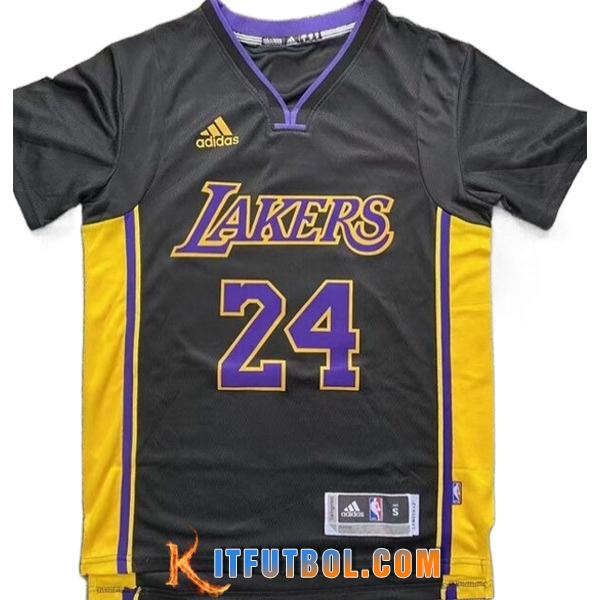 Camisetas Los Angeles Lakers (BRYANT #24) 2023/24 Negro/Amarillo