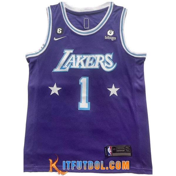 Camisetas Los Angeles Lakers (RUSSELL #1) 2023/24 Violeta