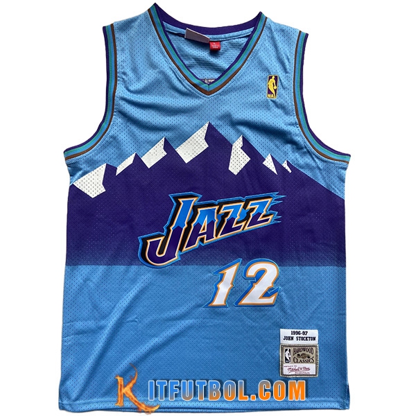 Camisetas Utah Jazz (STOCKTON #12) 2023/24 Azul Claro