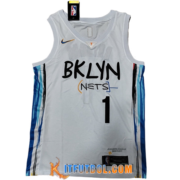 Camisetas Brooklyn Nets (Rosa #1) 2023/24 Blanco