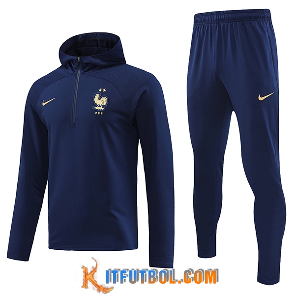 Chaqueta Con Capucha Chandal Francia Azul marino 2023/2024