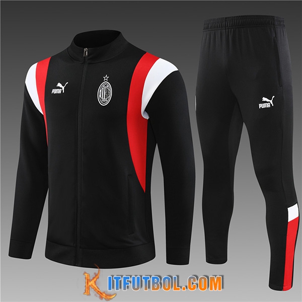Chandal Equipos De Futbol - Chaqueta AC Milan Ninos Negro 2023/2024