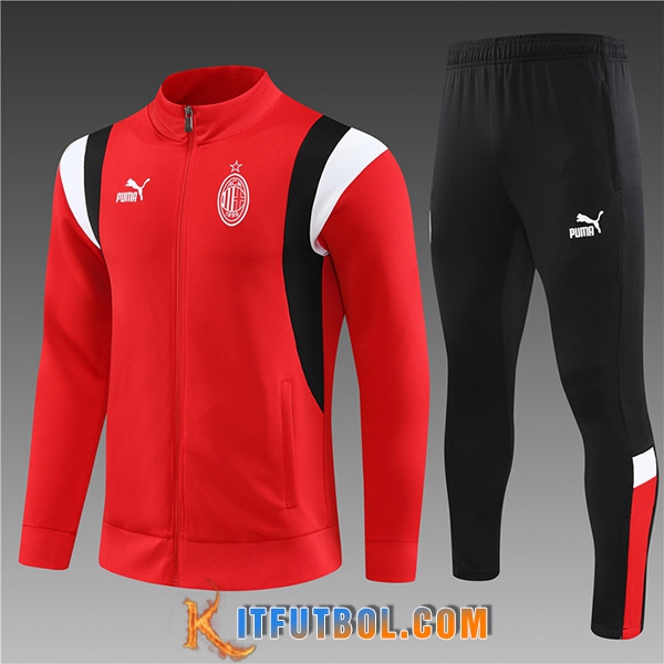 Chandal Equipos De Futbol - Chaqueta AC Milan Ninos Rojo 2023/2024