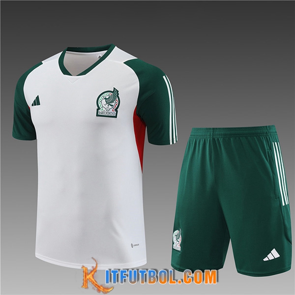Camiseta Entrenamiento + Cortos México Ninos Blanco 2023/2024