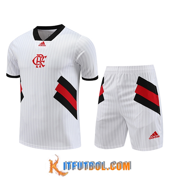 Camiseta Entrenamiento + Cortos Flamengo Blanco 2023/2024 -02
