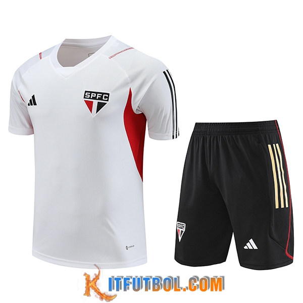 Camiseta Entrenamiento + Cortos Sao Paulo FC Blanco 2023/2024 -02
