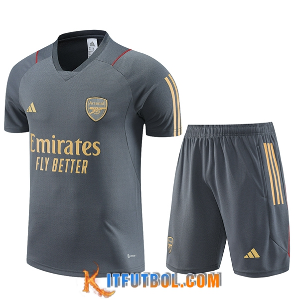 Camiseta Entrenamiento + Cortos Arsenal Gris 2023/2024