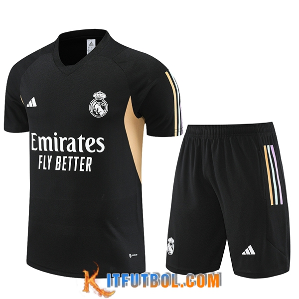 Camiseta Entrenamiento + Cortos Real Madrid Negro 2023/2024 -02