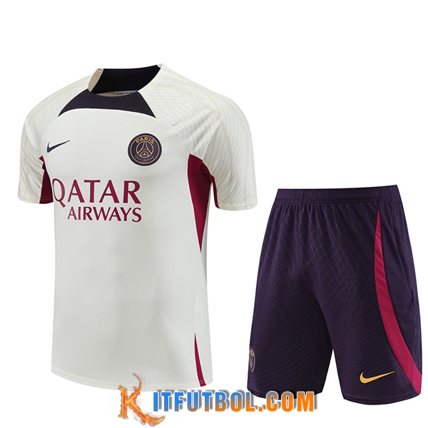 Camiseta Entrenamiento + Cortos PSG Blanco 2023/2024 -02