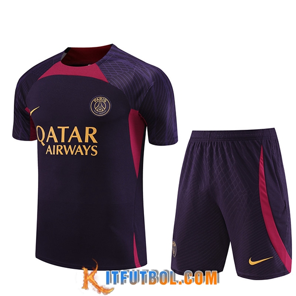 Camiseta Entrenamiento + Cortos PSG Azul/Violeta 2023/2024