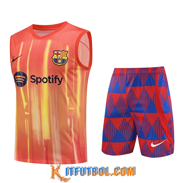 Camiseta Entrenamiento sin mangas + Cortos FC Barcelona Naranja 2023/2024