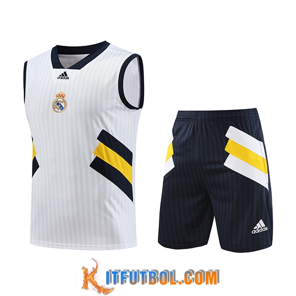 Camiseta Entrenamiento sin mangas + Cortos Real Madrid Blanco 2023/2024 -02