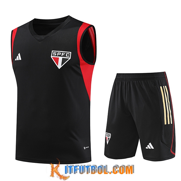 Camiseta Entrenamiento sin mangas + Cortos Sao Paulo FC Negro 2023/2024