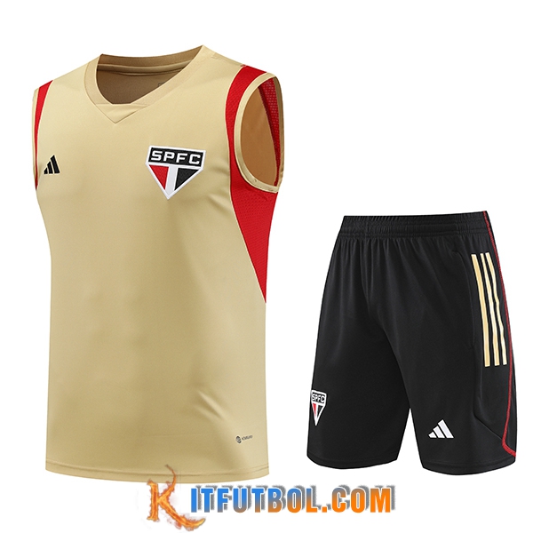 Camiseta Entrenamiento sin mangas + Cortos Sao Paulo FC Marrón 2023/2024