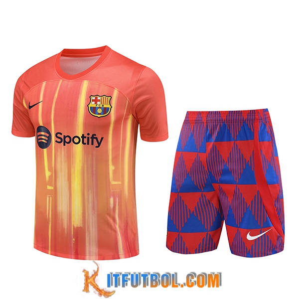 Camiseta Entrenamiento + Cortos FC Barcelona Naranja 2023/2024