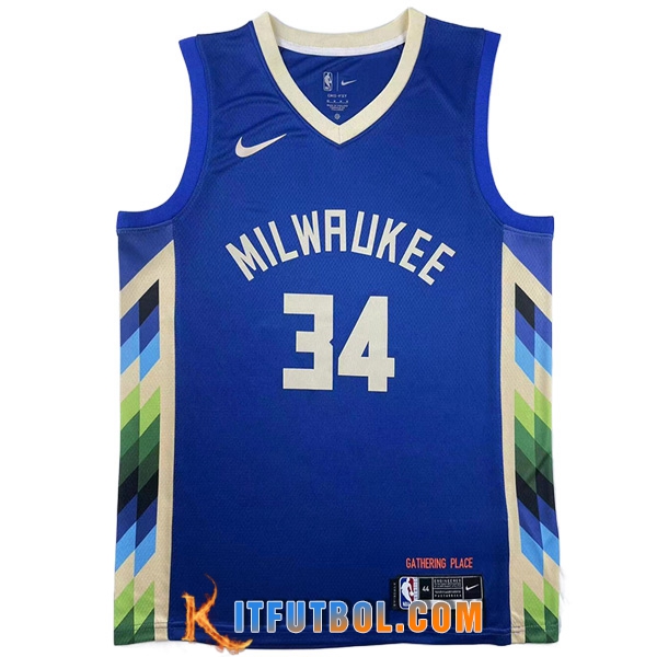 Camisetas Milwaukee Bucks (ANTETOKOUNMPO #34) 2023/24 Azul