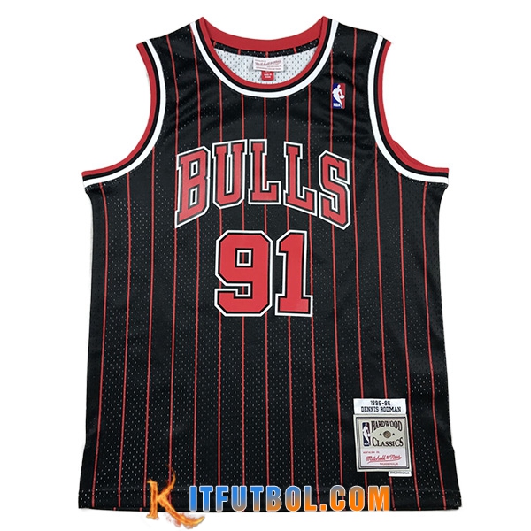 Camisetas Chicago Bulls (RODMAN #91) 2023/24 Negro/Rojo