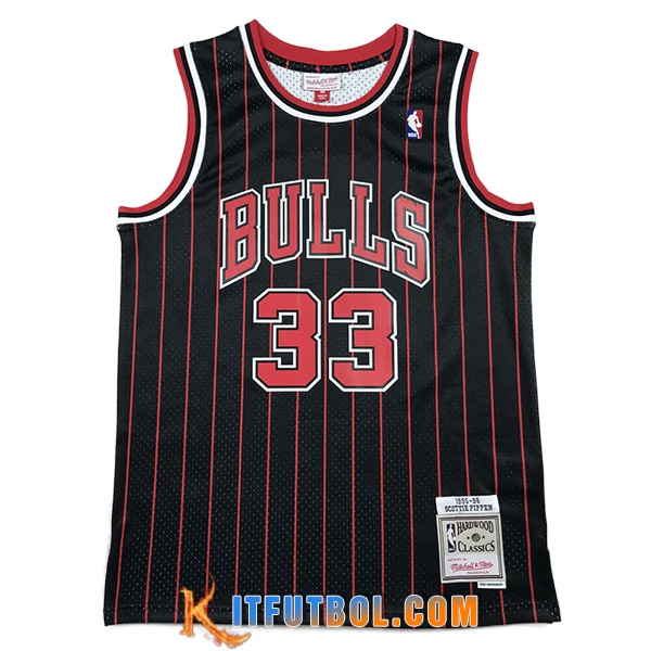 Camisetas Chicago Bulls (PIPPEN #33) 2023/24 Negro/Rojo