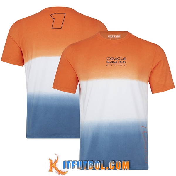 Camiseta de manga corta F1 RedBull Racing Team Naranja/Blanco/Azul 2023
