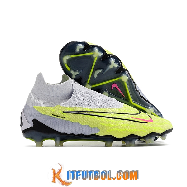 Nike Botas De Fútbol Phantom GX Elite DF Link FG Verde/Gris