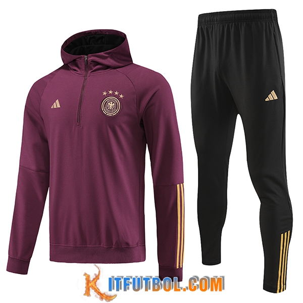 Chaqueta Con Capucha Chandal Alemania Rojo 2023/2024