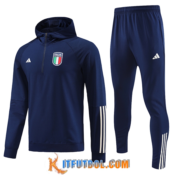 Chaqueta Con Capucha Chandal Italia Azul marino 2023/2024