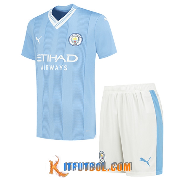Camisetas De Futbol Manchester City Ninos Primera 2023/2024