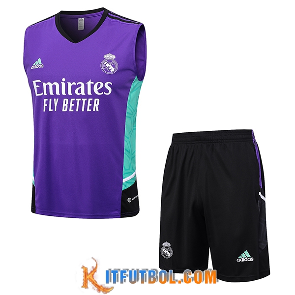 Camiseta Entrenamiento sin mangas + Cortos Real Madrid Violeta 2023/2024 -02