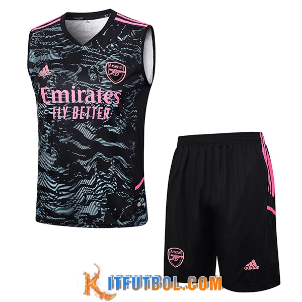 Camiseta Entrenamiento sin mangas + Cortos Arsenal Negro 2023/2024 -02