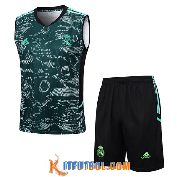 Camiseta Entrenamiento sin mangas + Cortos Real Madrid Verde 2023/2024 -02