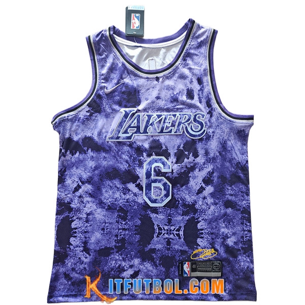 Camisetas Los Angeles Lakers (JAMES #6) 2023/24 Violeta