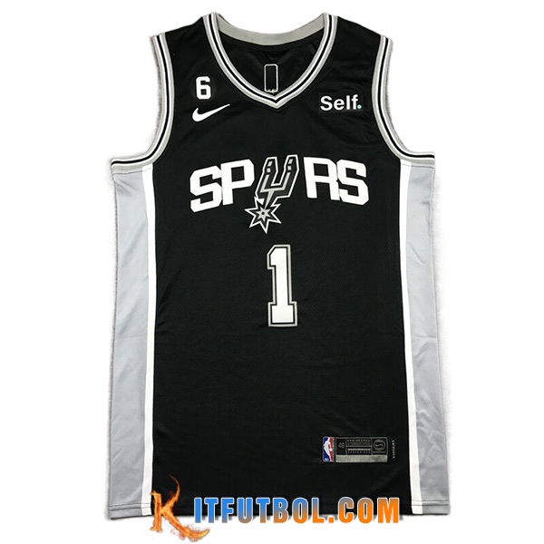 Camisetas San Antonio Spurs (WEMBANYAMA #1) 2023/24 Negro