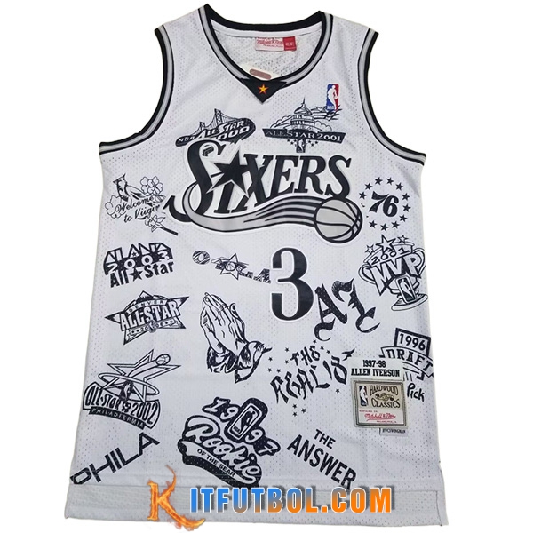Camisetas Philadelphia 76ers (IVERSON #3) 2023/24 Negro/Blanco