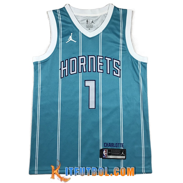 Camisetas Charlotte Hornets (BALL #1) 2023/24 Azul Claro