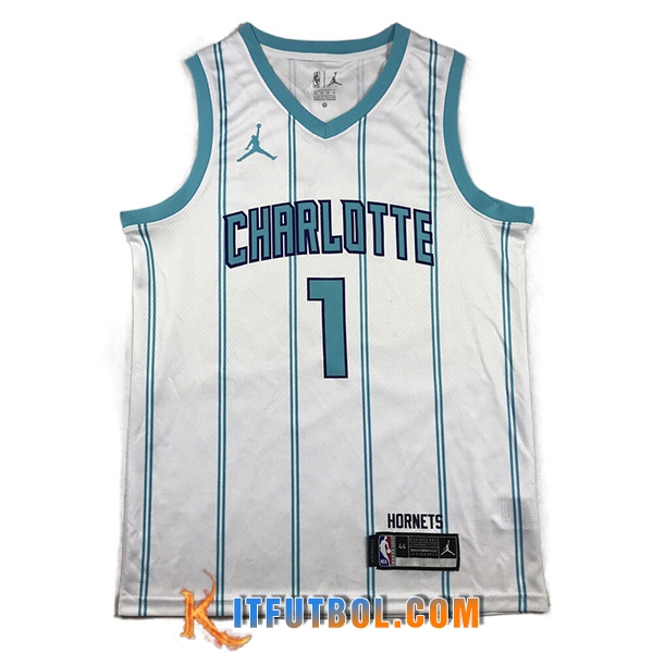 Camisetas Charlotte Hornets (BALL #1) 2023/24 Blanco