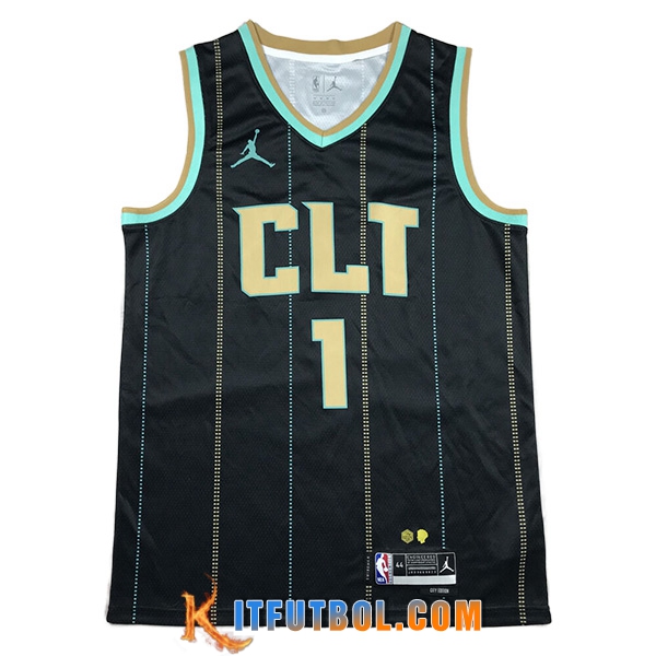 Camisetas Charlotte Hornets (BALL #1) 2023/24 Negro -02