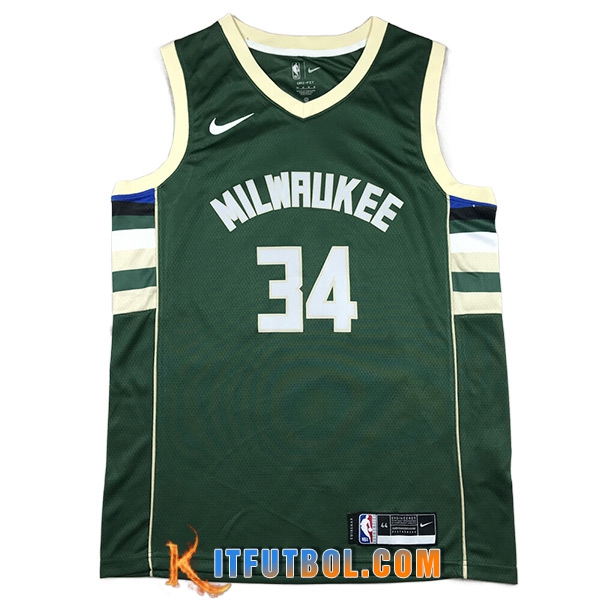 Camisetas Milwaukee Bucks (ANTETOKOUNMPO #34) 2023/24 Verde