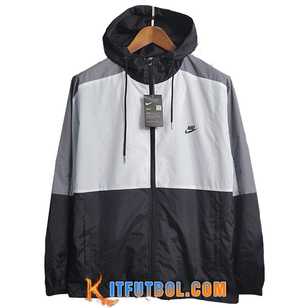 Rompevientos Nike Blanco/Negro/Gris 2023/2024