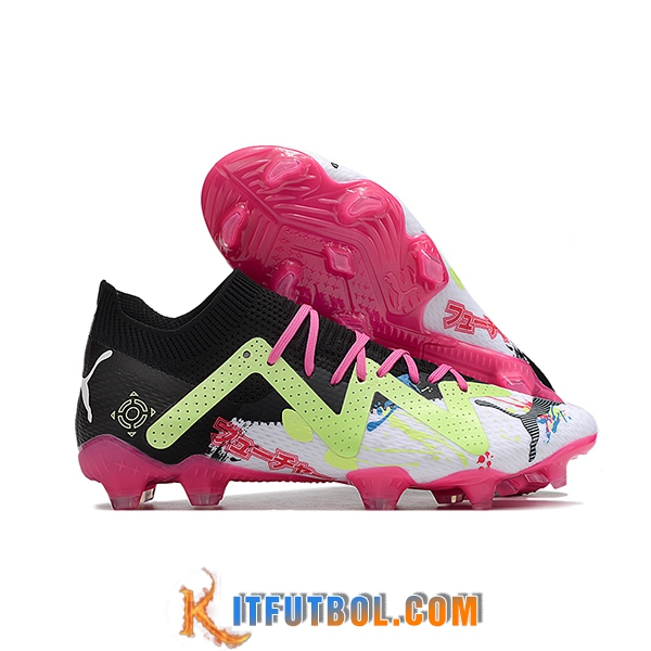 PUMA Botas De Fútbol Future Ultimate FG Negro/Blanco/Rosa