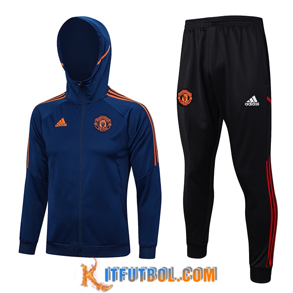 Chaqueta Con Capucha Chandal Rompevientos Chaqueta Manchester United Azul marino 2023/2024