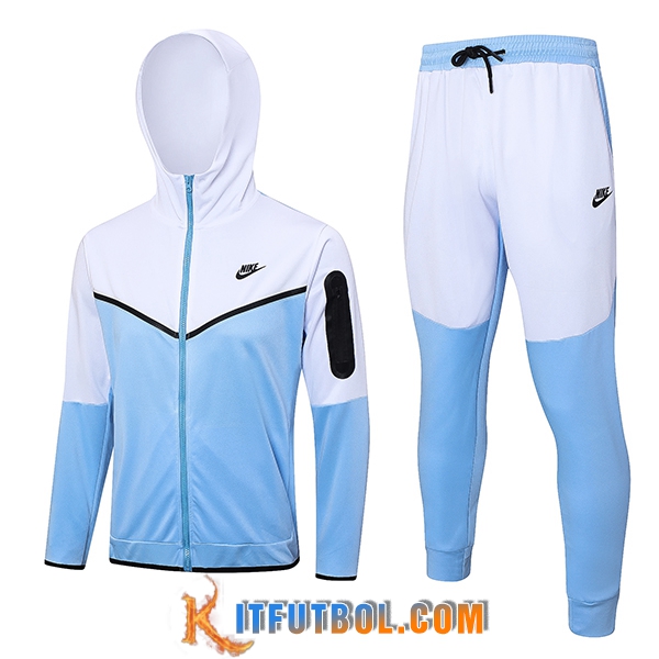 Chaqueta Con Capucha Chandal Rompevientos Chaqueta Nike Azul/Blanco 2023/2024