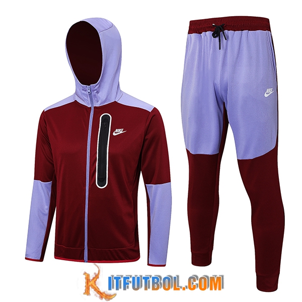 Chaqueta Con Capucha Chandal Rompevientos Chaqueta Nike Rojo/Violeta 2023/2024