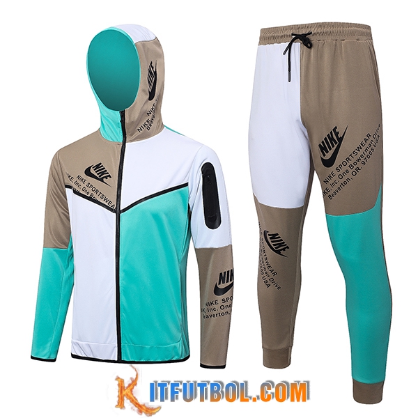 Chaqueta Con Capucha Chandal Rompevientos Chaqueta Nike Verde/Blanco 2023/2024