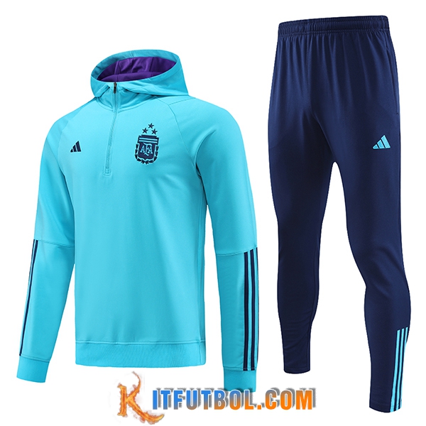 Chaqueta Con Capucha Chandal Argentina Azul Claro 2023/2024