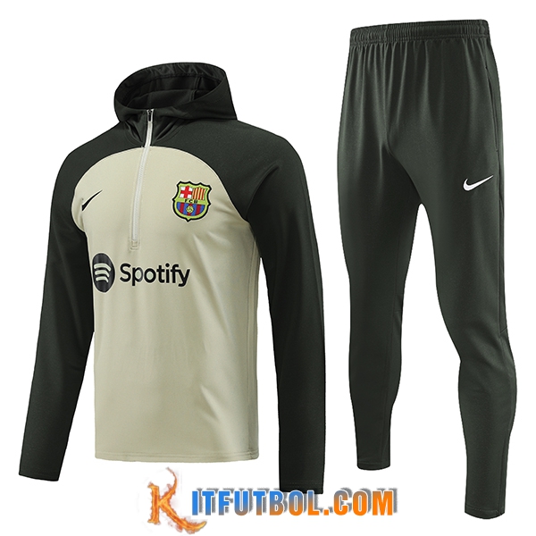 Chaqueta Con Capucha Chandal FC Barcelona Marrón/Verde 2023/2024